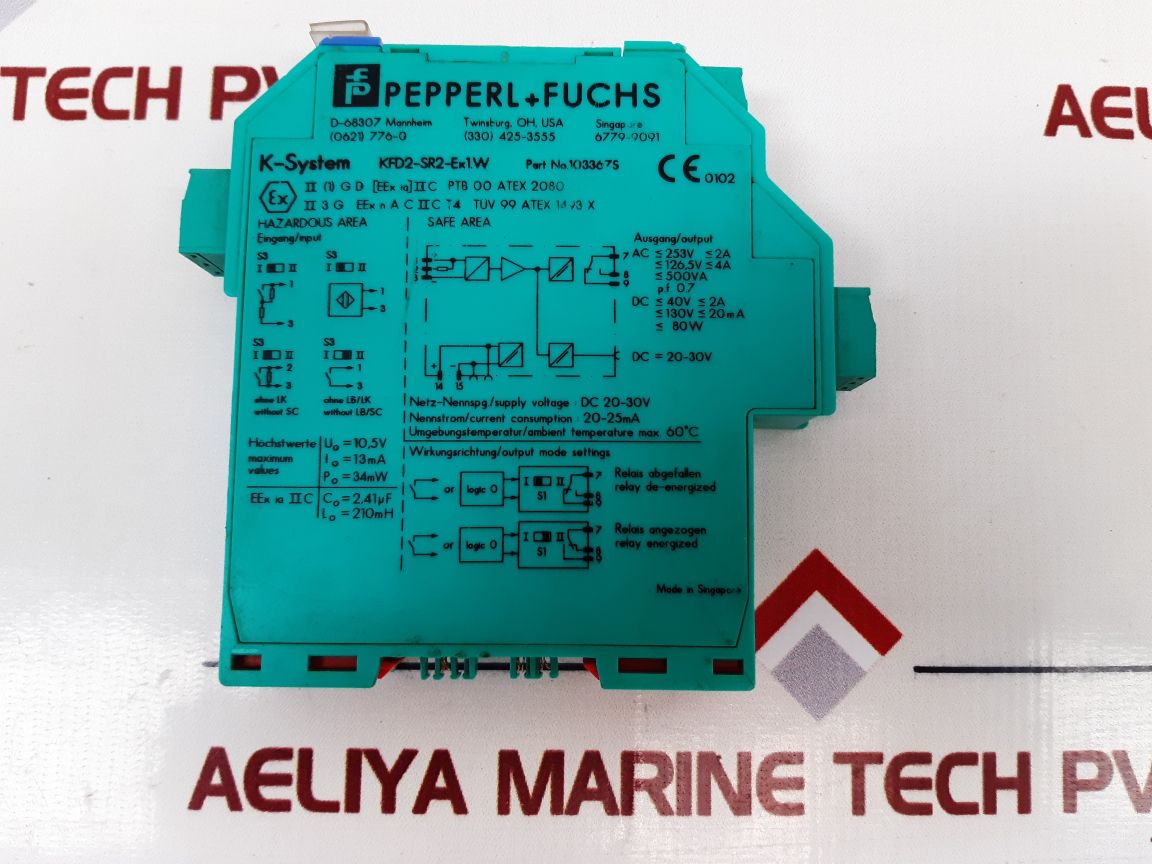 Pepperl+Fuchs K-system Kfd2-sr2-ex1.W Switch Amplifier 103367S