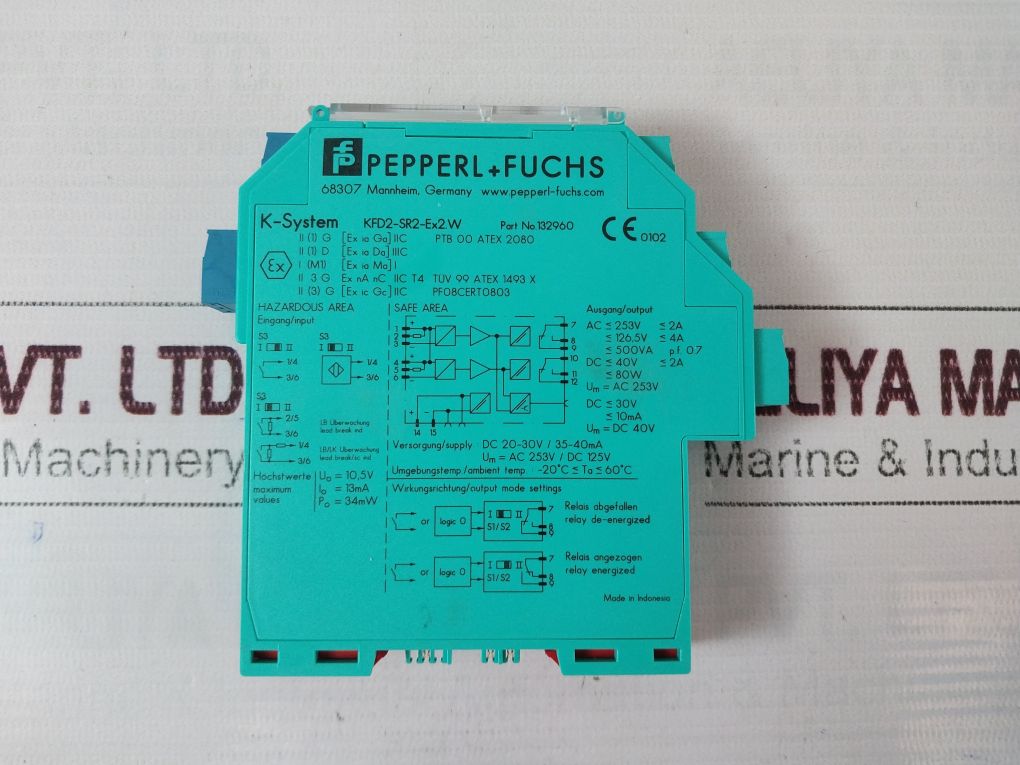 Pepperl+Fuchs KFD2-SR2-EX2.W K-System Switch Amplifier 132960 Dc 40V
