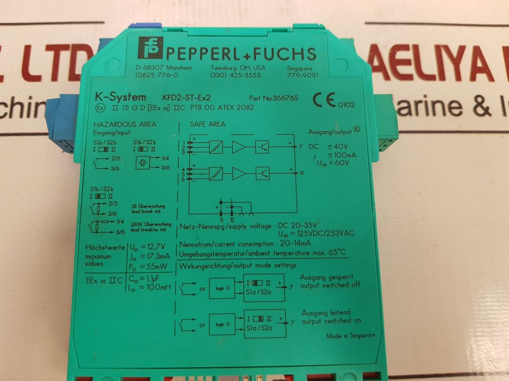 Pepperl+Fuchs K-system Kfd2-st-ex2 Safety Relay Module