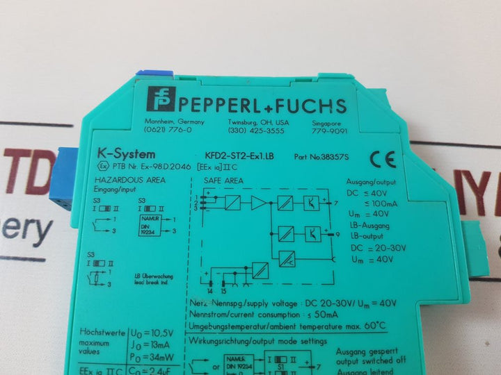 Pepperl+Fuchs Kfd2-st2-ex1.Lb Switching Amplifier 38357S