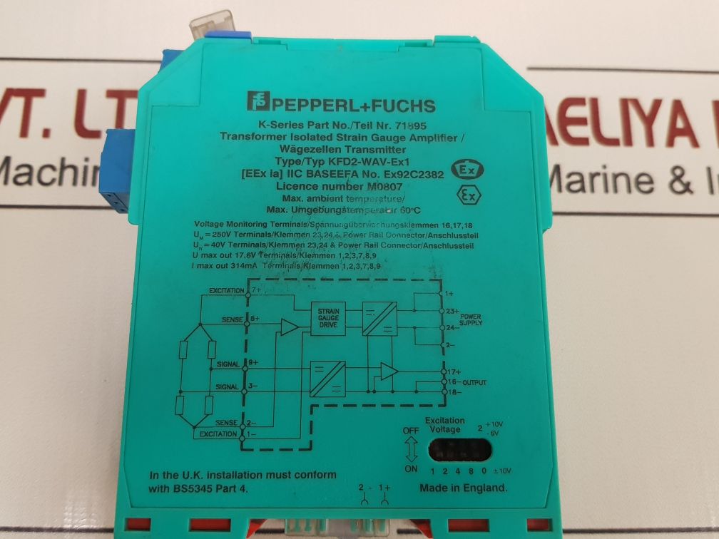 Pepperl+Fuchs Kfd2-wav-ex1 Transformer Isolated Strain Gauge Amplifier