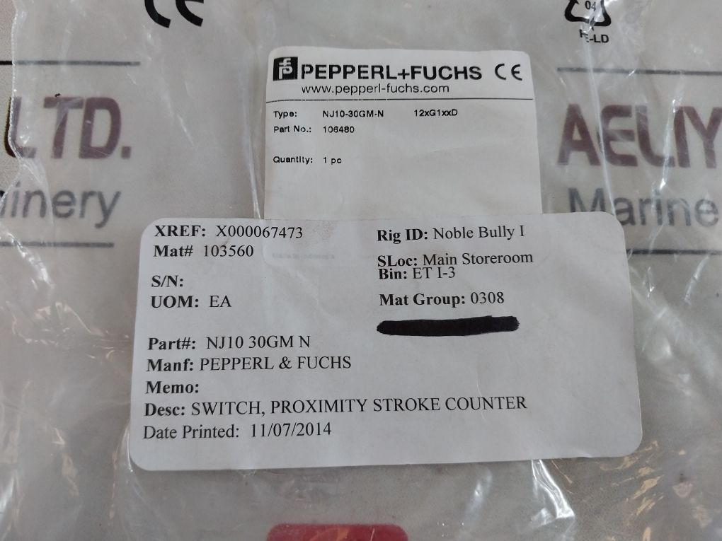 Pepperl+Fuchs Nj10-30Gm-n Proximity Switch 106480