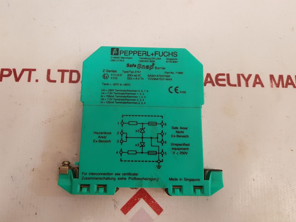 PEPPERL + FUCHS Z-Series Z757 Safe Snap Barrier 71889 250V