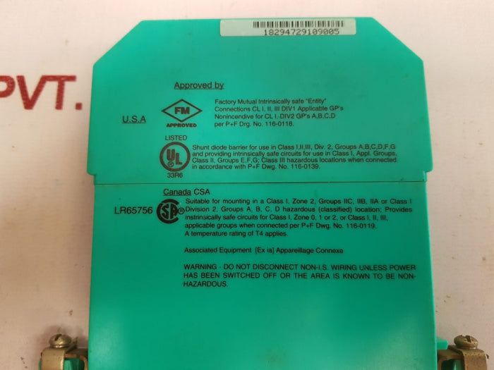 Pepperl+fuchs z-series z787.h safe snap barrier