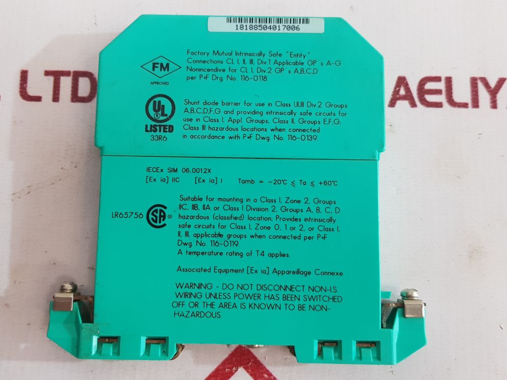 Pepperl+Fuchs Z-series Z961.H Safesnap Barrier 71995