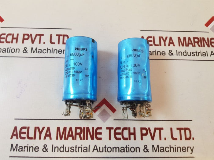 Lot of 2X Philips 2222 051 59682 Capacitor 1= 6800Microfarad