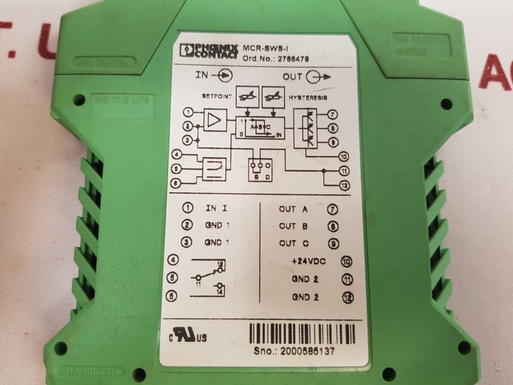Phoenix Contact 2766478 Treshold Switches Mcr-sws/I
