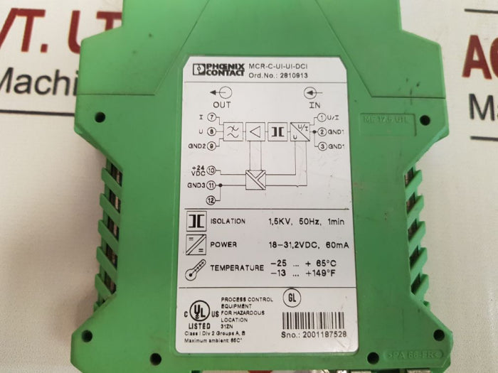 Phoenix Contact Mcr-c-ui-ui-dci Isolation Amplifier 2810913