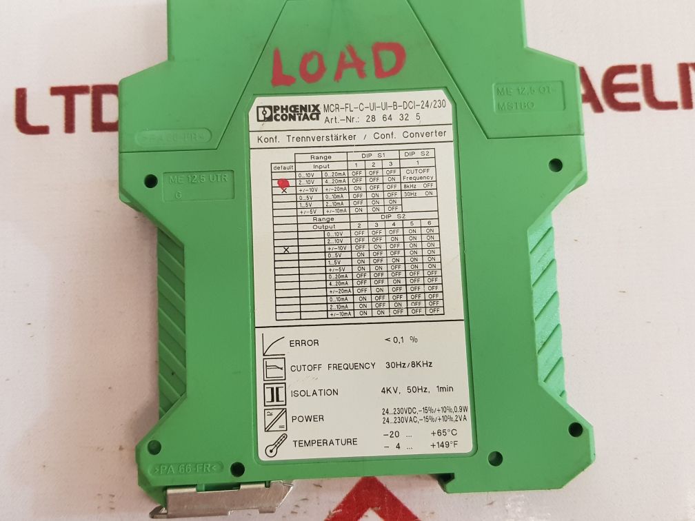 Phoenix contact mcr-fl-c-ui-ui-b-dci-24/230 isolating amplifier