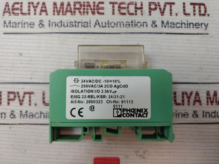 Phoenix Contact Emg 22-rel/Ksr-24/21-21 Relay Module 2950323 24Vac/Dc