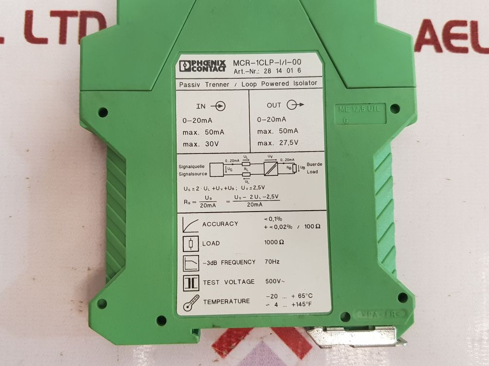 Phoenix Contact Mcr-1Clp-i/I-00 Loop Powered Isolator 2814016