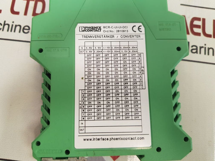 Phoenix Contact Mcr-c-ui-ui-dci (Isolating Amplifier)/Converter 1,5Kv, 50Hz, 1M