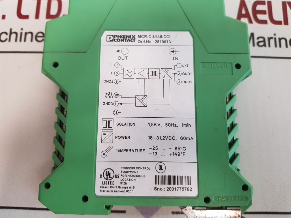 Phoenix Contact Mcr-c-ui-ui-dci Signal Conditioner 2810913 4-20Ma