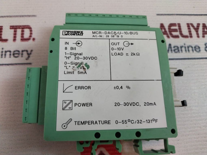 Phoenix Contact Mcr-dac8/U-10/Bus Digital Analog Converter 24Vdc