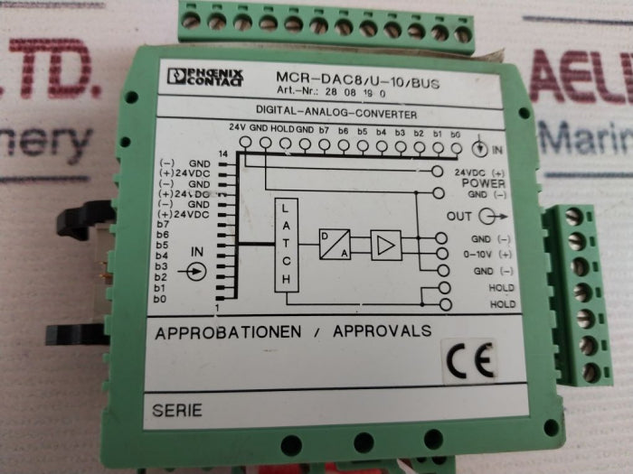 Phoenix Contact Mcr-dac8/U-10/Bus Digital Analog Converter 24Vdc