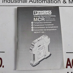 Phoenix Contact Mcr-pt100/I/Dc Temperature Transducer 4-20Ma