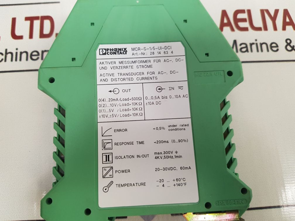 Phoenix Contact Mcr-s-1/5-ui-dci Current Transducer 2814634