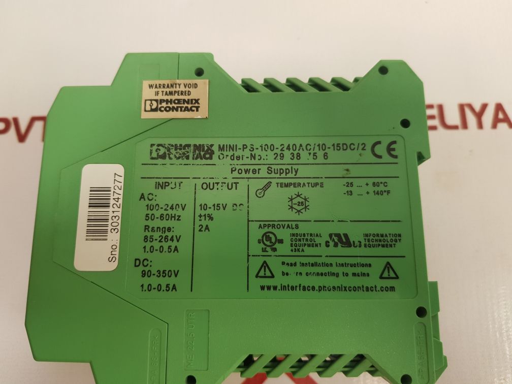 Phoenix Contact Mini-ps-100-240Ac/10-15Dc/2 Power Supply