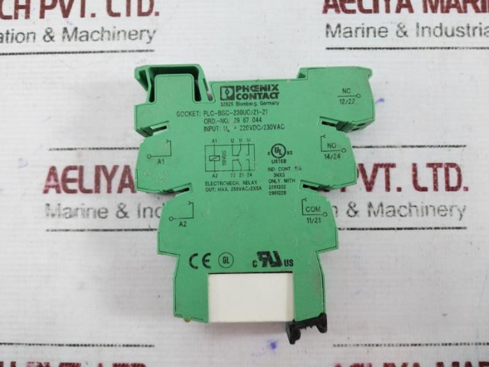 Phoenix Contact Plc-bsc-230Uc/21-21 Socket Relay 230Vac 6A, 29 67 044