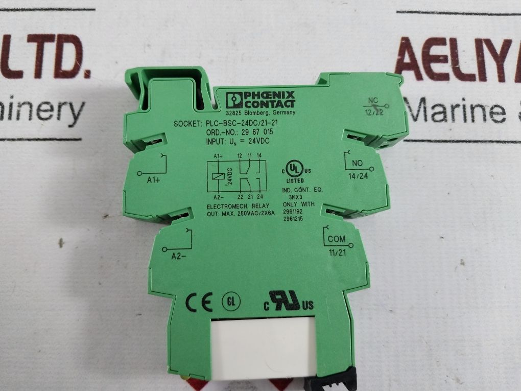 Lot of 3X Phoenix Contact PLC-BSC-24DC/21-21 Relay Base