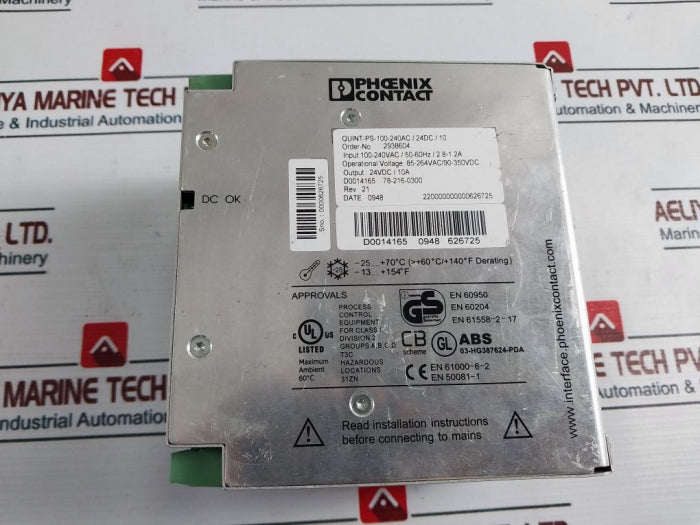 Phoenix Contact Quint-ps-100-240Ac/24Dc/10 Quint Power Supply