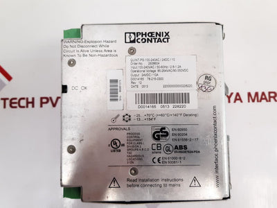 Phoenix Contact Quint-ps-100-240Ac/ 24Dc/10 Power Supply 2938604 Rev 12