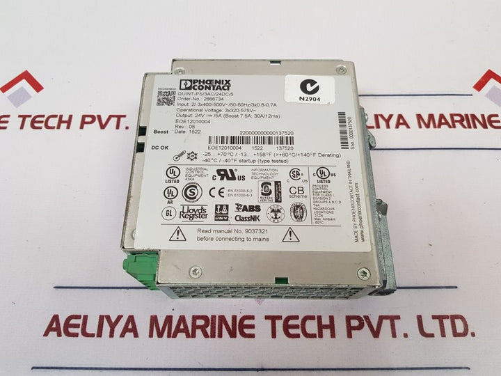 Phoenix Contact Quint-ps/3Ac/24Dc/5 Power Supply
