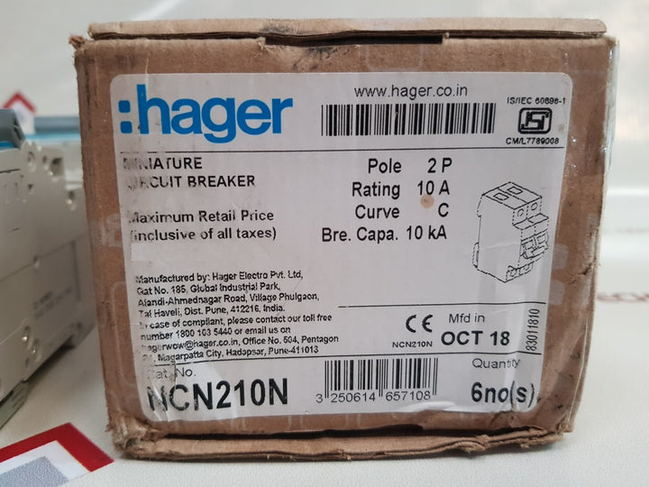 Hager Ncn210N Miniature Circuit Breaker - Aeliya Marine Tech