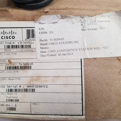Cisco systems 7937 (cp-7937g) ip conference station 2201-40100-001 - Aeliya Marine Tech