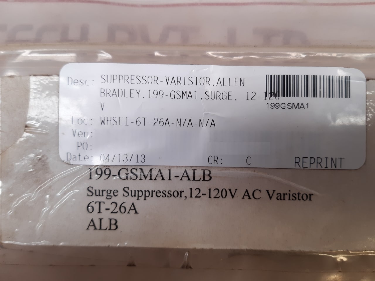 Allen-bradley 199-gsma1 Surge Suppressor - Aeliya Marine Tech