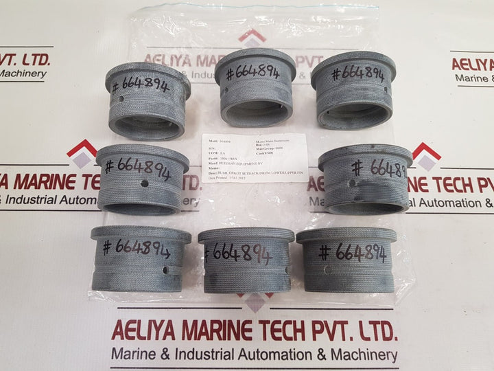 Set Of 8X Huisman 664894 Bush, Orkot Setback Drum Lower/Upper Fin 10003784A