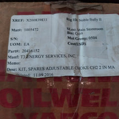 Nov Cv16J00473-0004 Spares Adjustable Choke Ch2 2 In Ma 20416152