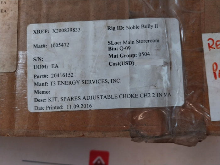 Nov Cv16J00473-0004 Spares Adjustable Choke Ch2 2 In Ma 20416152