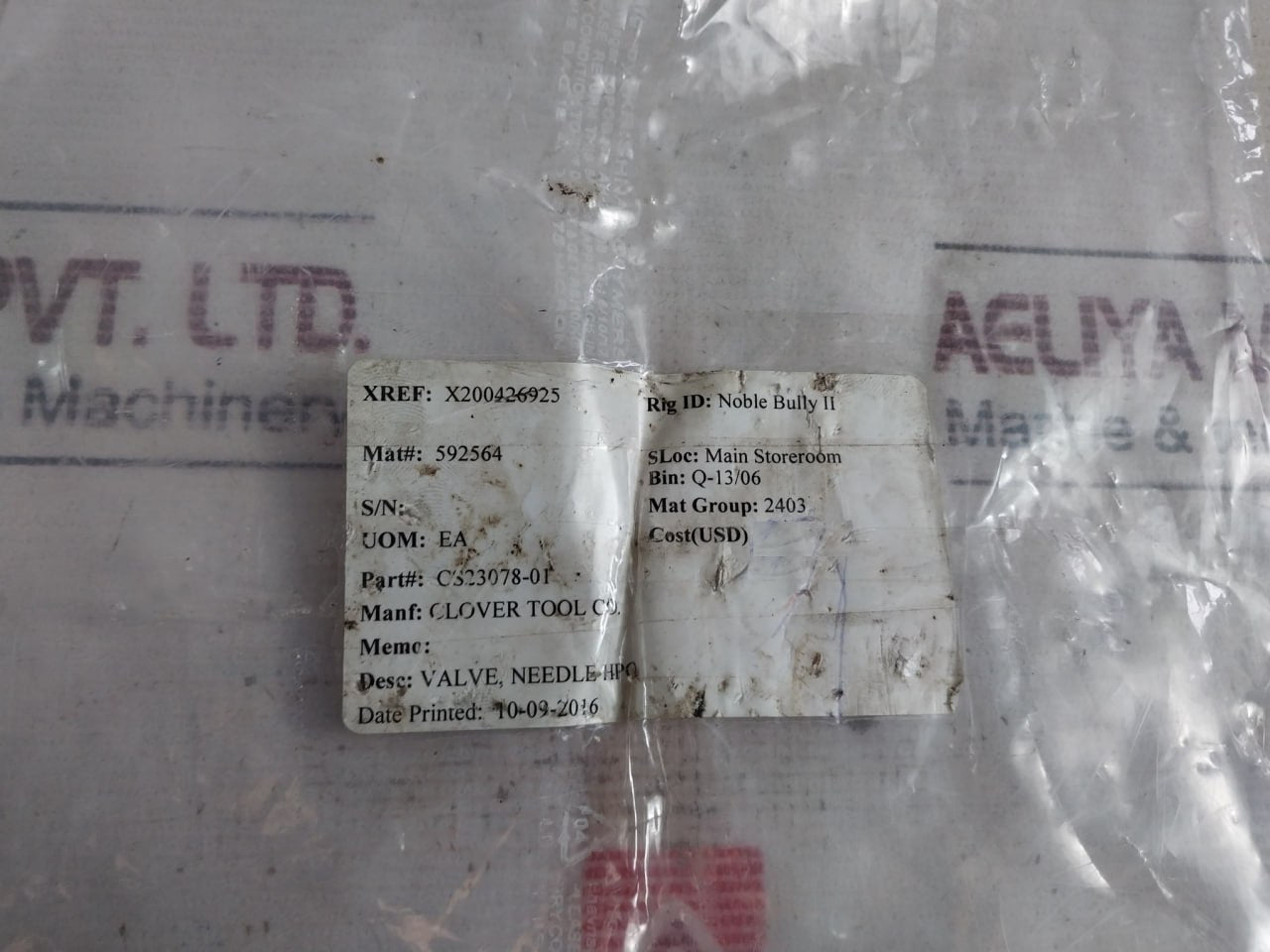 HIP 30-11HF9 High Pressure Needle Valve X200426925 CS23078-01