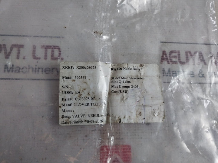 HIP 30-11HF9 High Pressure Needle Valve X200426925 CS23078-01
