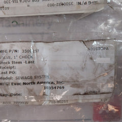 Evac PVG-I ORCA 11A-330 Adjustable Check Valve 3500257
