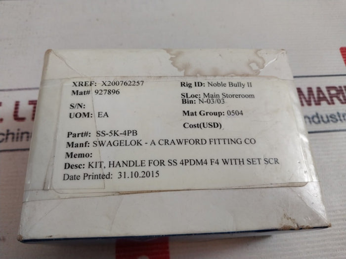 Swagelok SS-5K-4PB Handle Kit For SS 4PDM4 F4