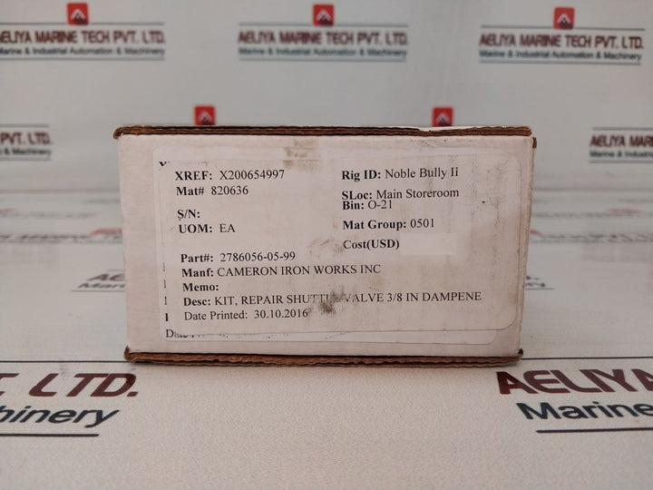 Dtl Technologies Er110T Shuttle Valve 3/8 In Dampene Repair Kit 2786056-05-99