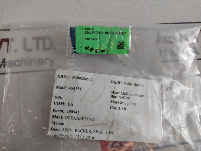 Oceaneering 100941 Shaft Seal Packer 101029D