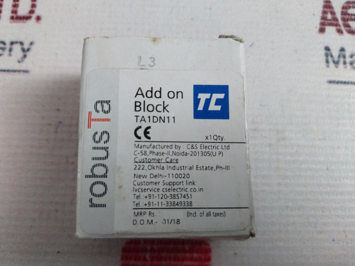 Robusta C&s Electric Ta1dn11 Auxiliary Contact Block