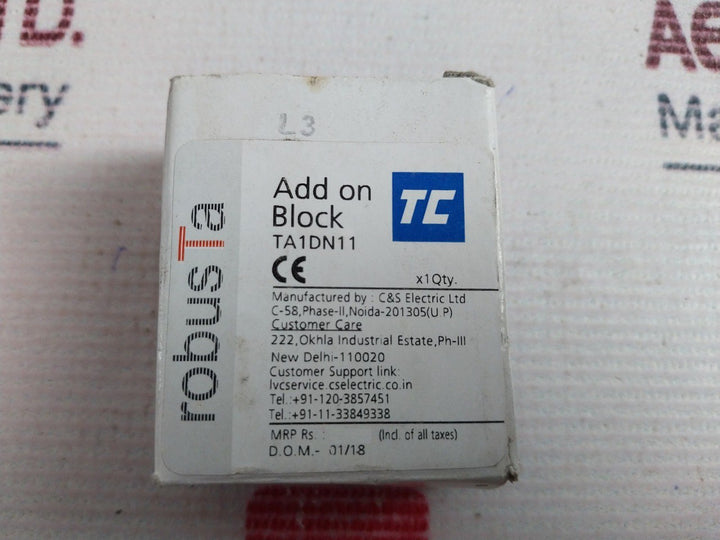 Robusta C&s Electric Ta1dn11 Auxiliary Contact Block