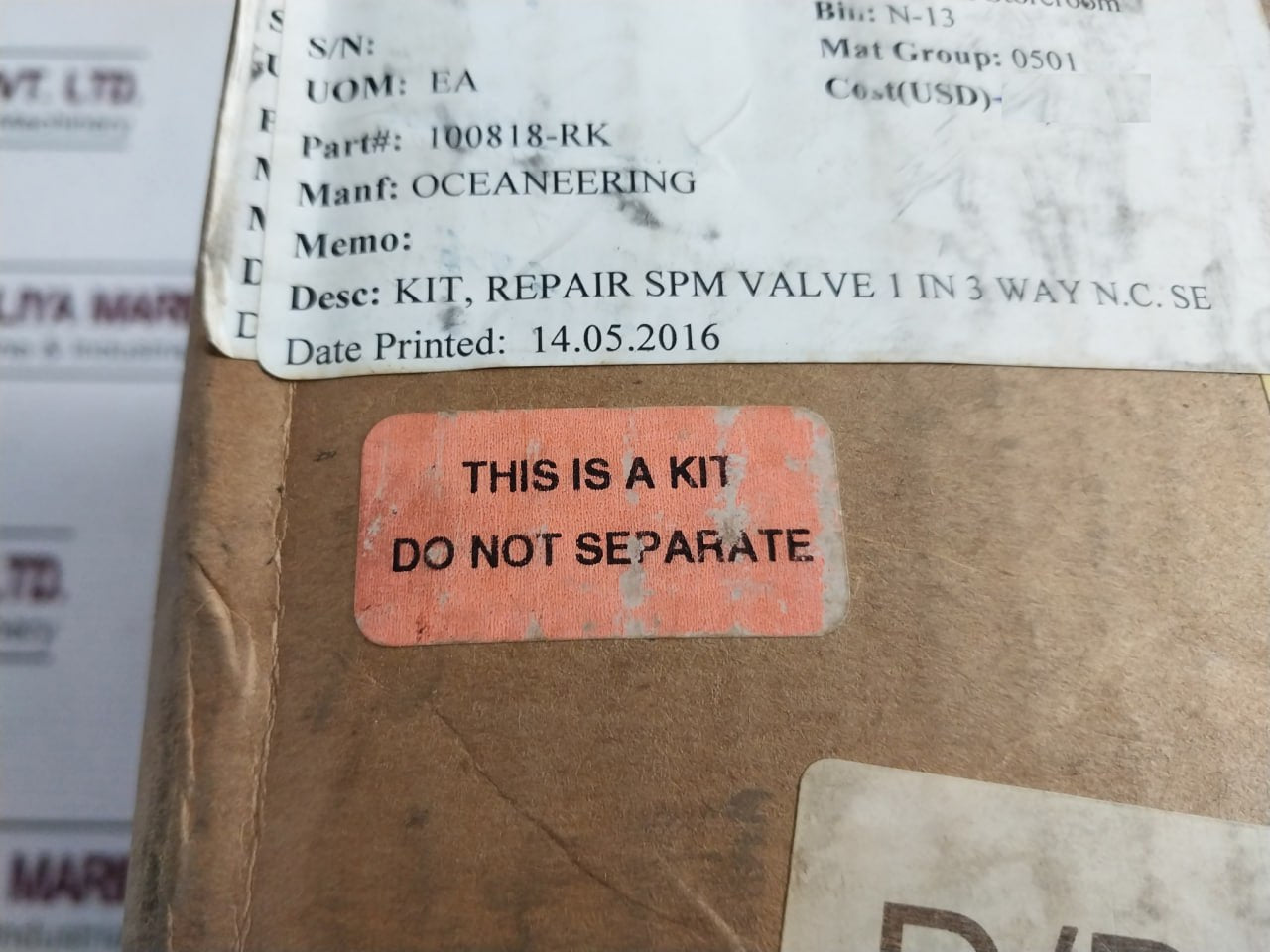 Oceaneering 100818-RK Valve Repair Kit TP018 N4115 B011