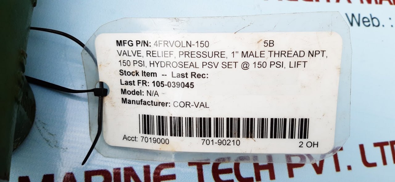 HYDROSEAL 4FRV0LN/C0 Pressure Relief Valve 1/2 Inch - Aeliya Marine Tech