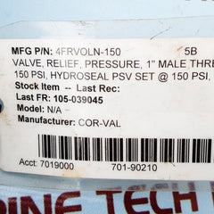 HYDROSEAL 4FRV0LN/C0 Pressure Relief Valve 1/2 Inch - Aeliya Marine Tech