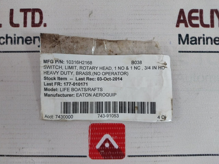 Eaton 10316H2168 Hazardous Location Limit Switch 600V AC Max