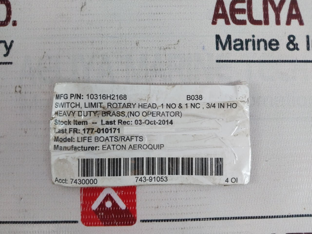 Eaton 10316H2168 Hazardous Location Limit Switch 600V AC Max