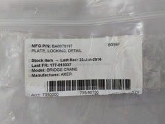 Aker Bridge Crane Ba0076197 Plate Locking