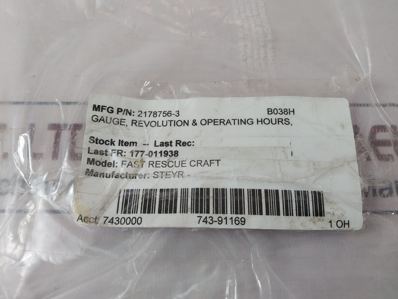 VDO A2C53194867 Tachometer 0 To 50 RPM X 100