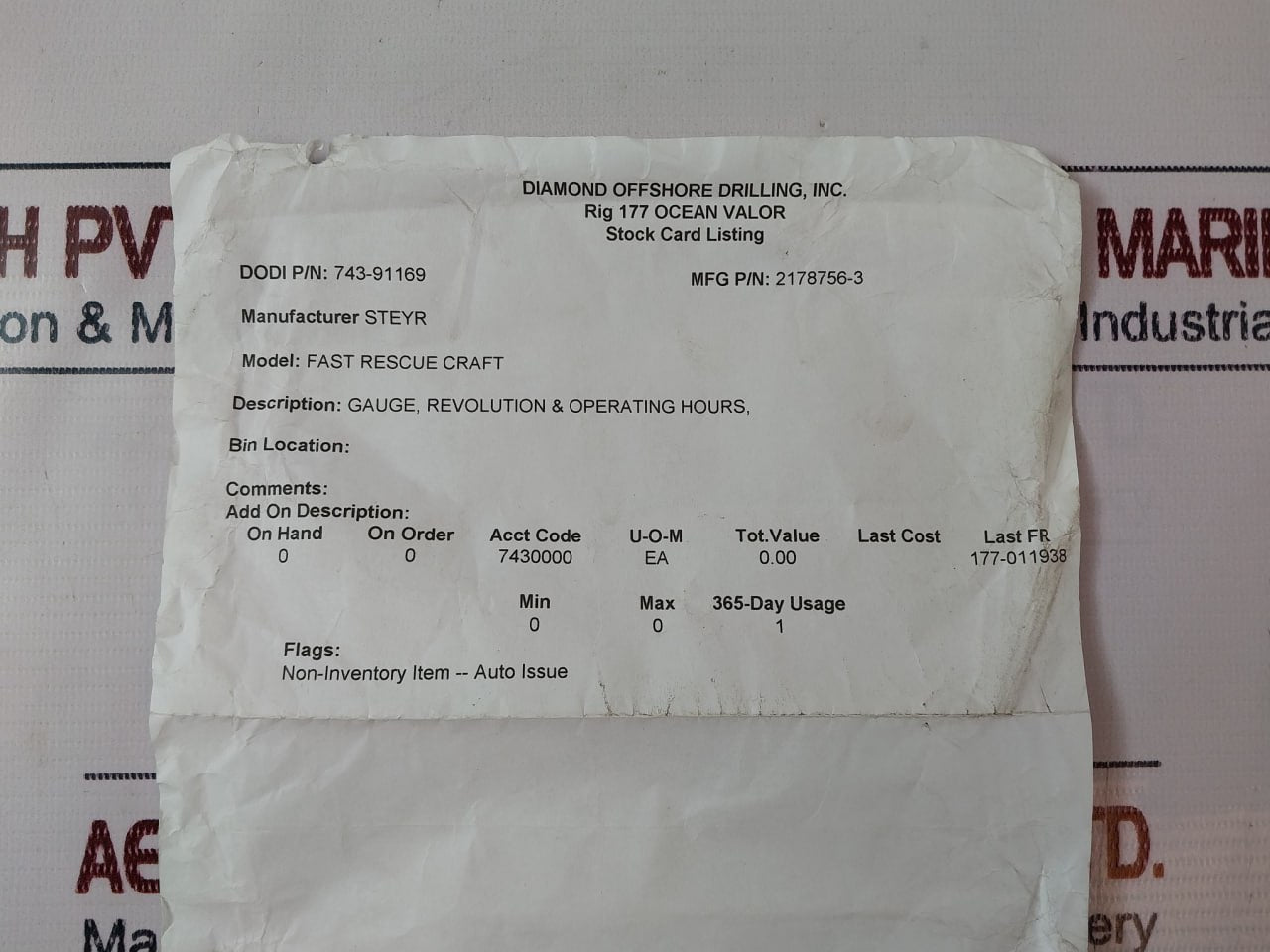 VDO A2C53194867 Tachometer 0 To 50 RPM X 100