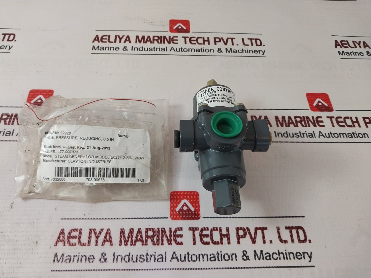 Fisher Controls 67D Pressure Regulator 0-60 psi